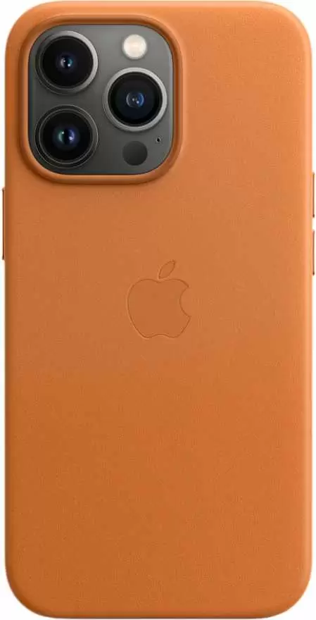 Чехол Apple Leather Case with MagSafe для iPhone 13 Pro (MM193ZE/A), золотистая охра