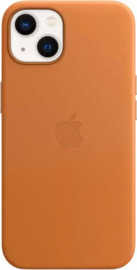 Чехол Apple Leather Case with MagSafe для iPhone 13 (MM103ZE/A), золотистая охра